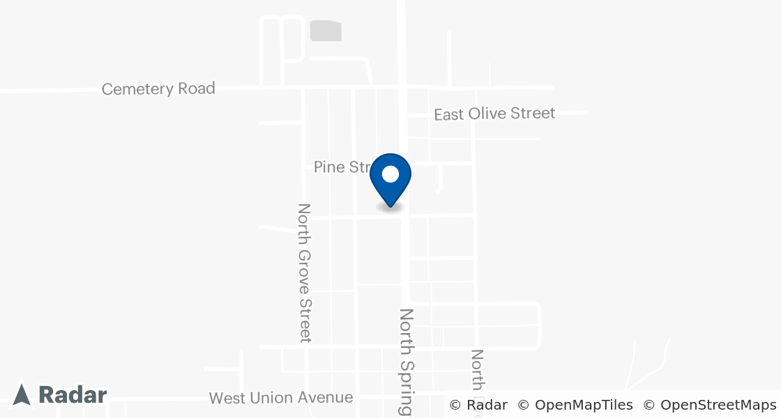 Map of Dairy Queen Location:: 1003 N Springfield St, Virden, IL, 62690-1029
